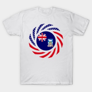 Falklands Islander American Multinational Patriot Flag Series T-Shirt